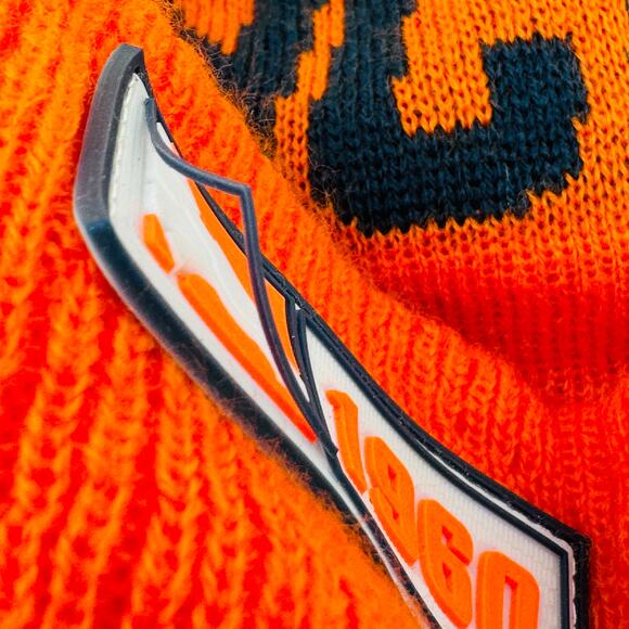 New‎ Era NFL Denver Broncos On Field Beanie Hat Pom Knit Cuffed Orange Mens OS - Picture 5 of 10